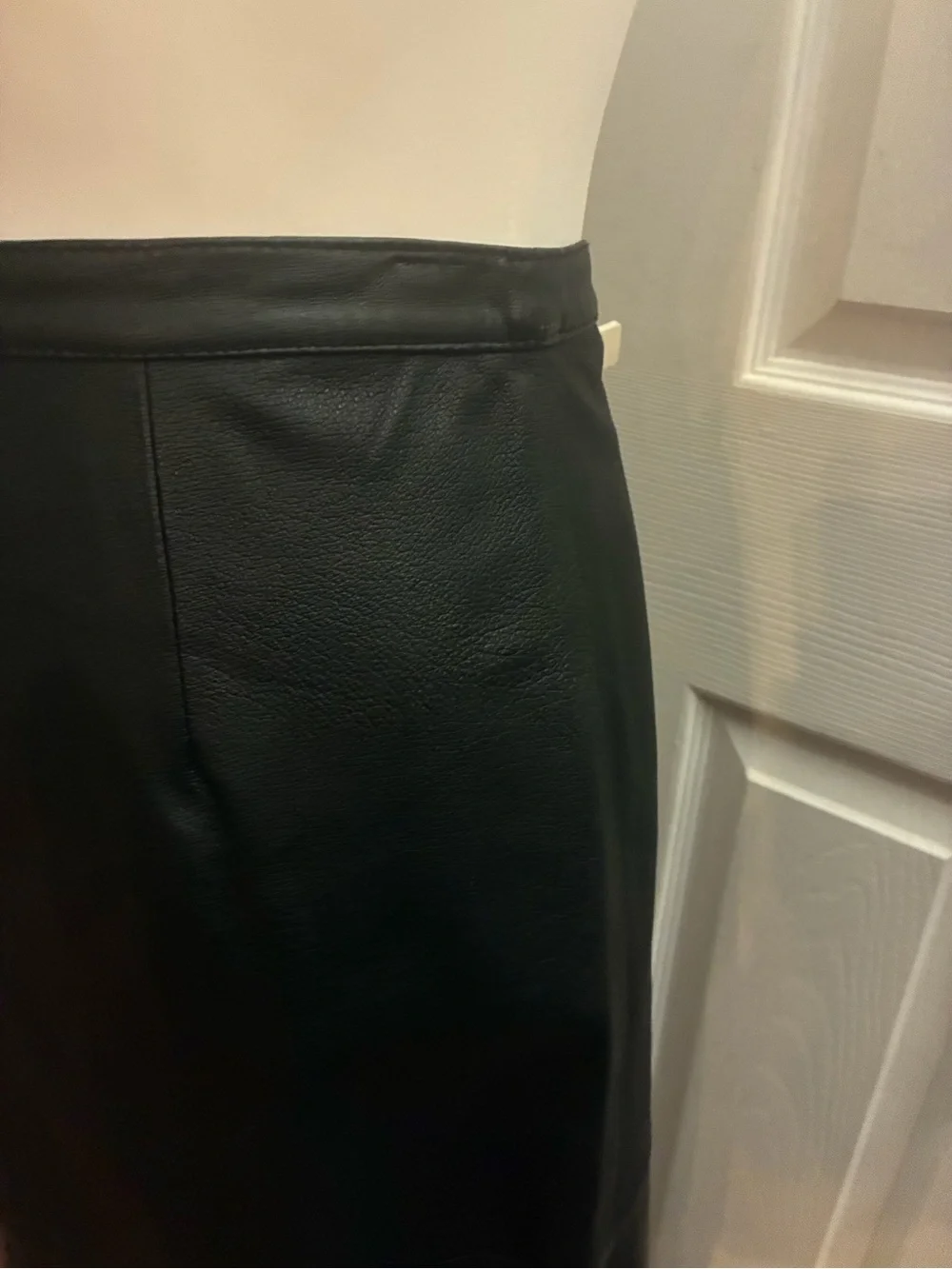 VTG Newport News Genuine Leather Panel Maxi Skirt Black 8 Goth Whimsygoth